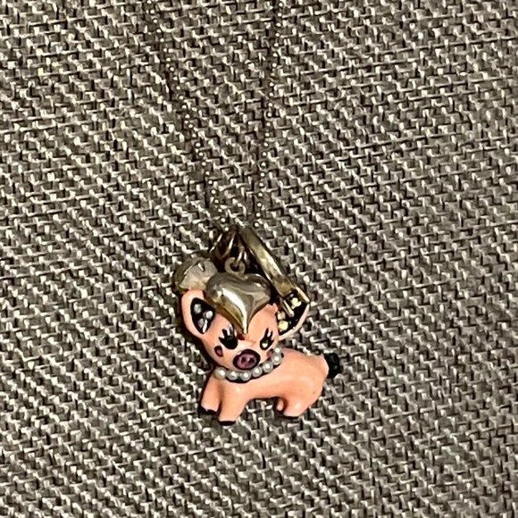 🐷Y2K Betsey Johnson Piggy Necklace🐷 - Picture 1 of 3